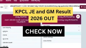 KPCL JE and GM Result 2026 OUT