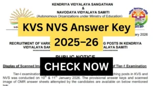 KVS NVS Answer Key 2025–26